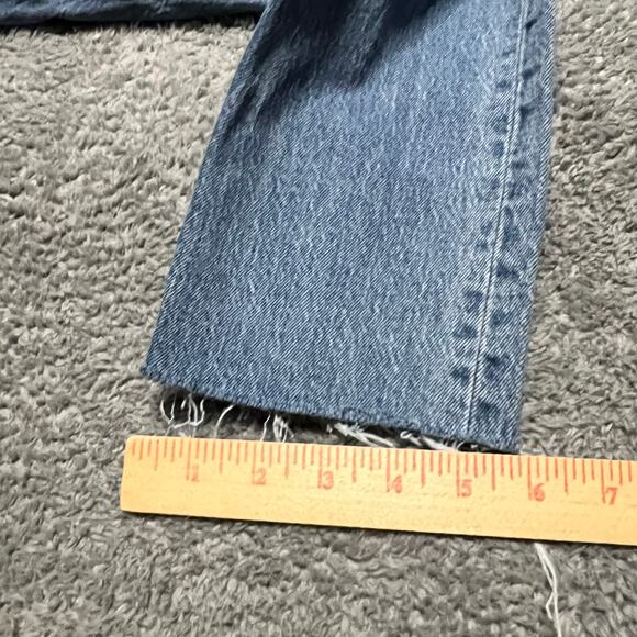 Levi's 501 S Jeans Womens 29 x30 Button Fly High Rise Blue Raw Hem Stretch - Picture 8 of 11